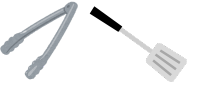 tongs and spatula